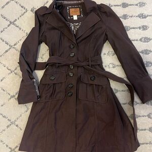 Anthropologie Dark Brown Trench Coat